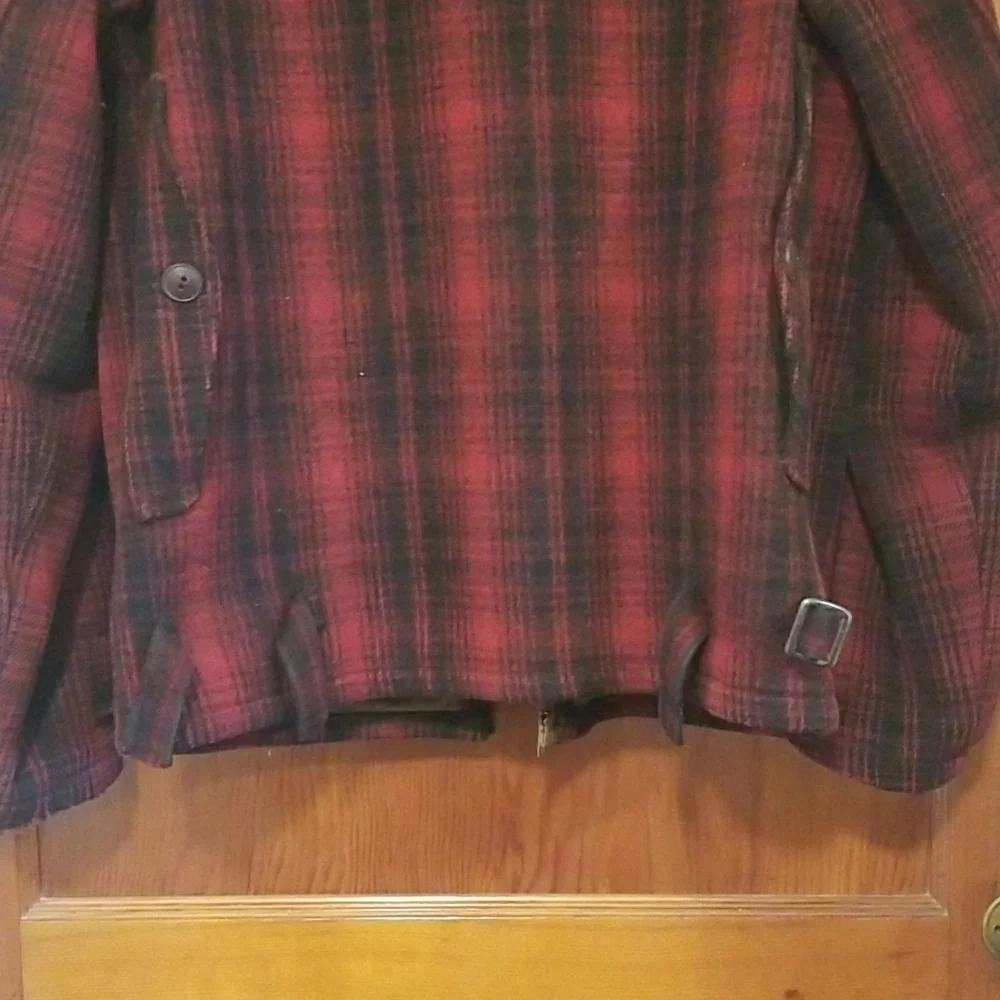 Woolrich 1950s Mackinaw Wool Hunting Coat Jacket Size 38 Red Tartan Plaid - Picture 10 of 12